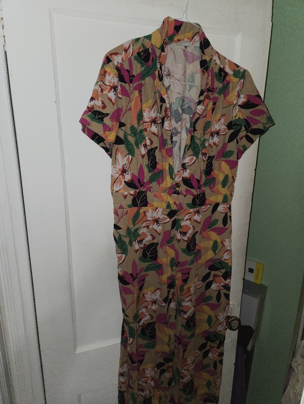 Eva MENDES linen Jumpsuit Size XL
